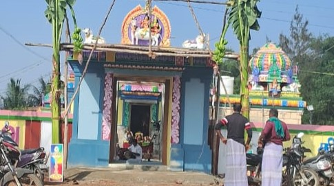 Temple archway with divine carvings