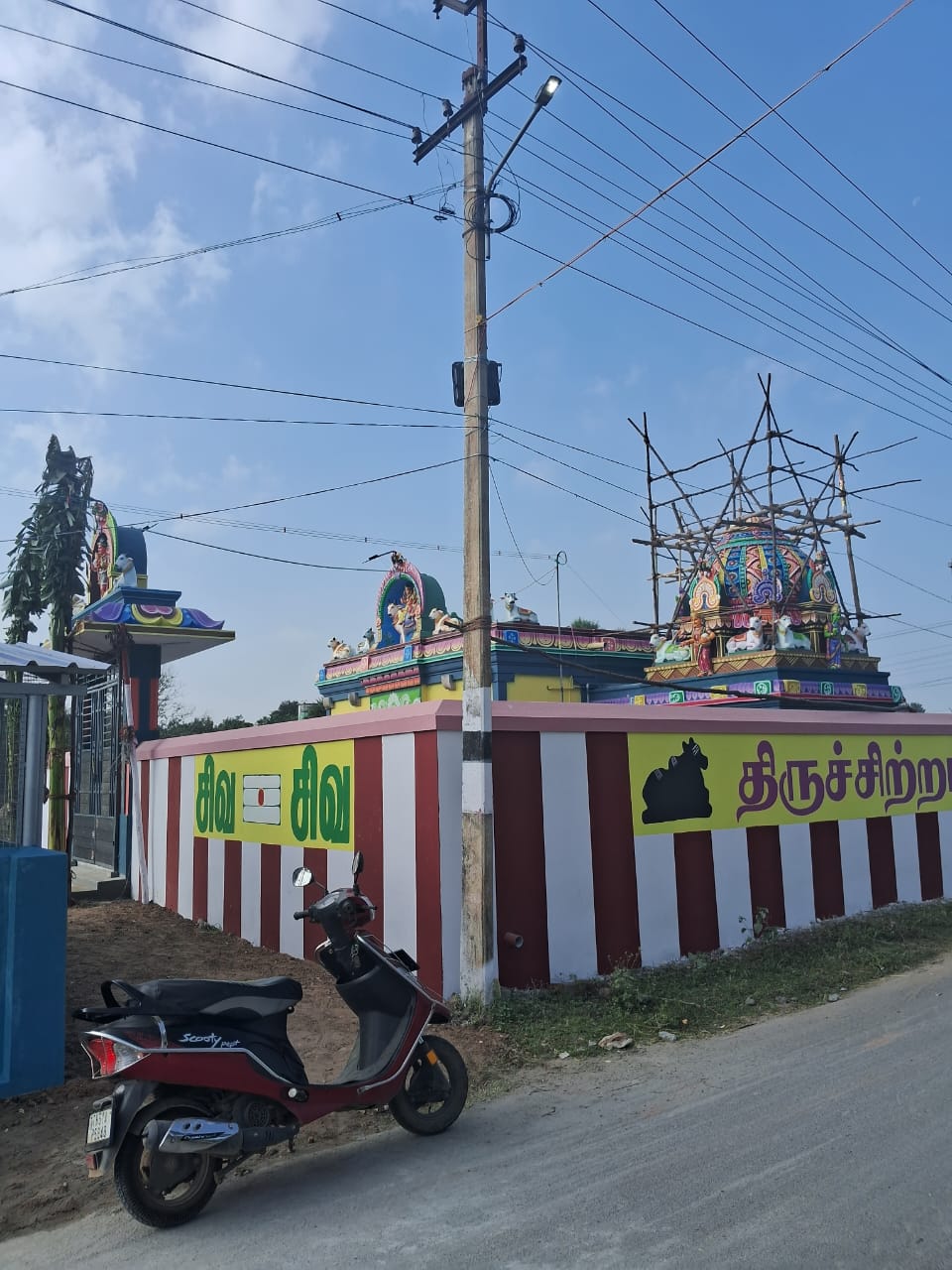 Temple mandapam decorated for event