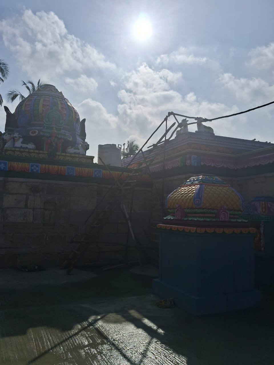 Temple premises ready for pooja