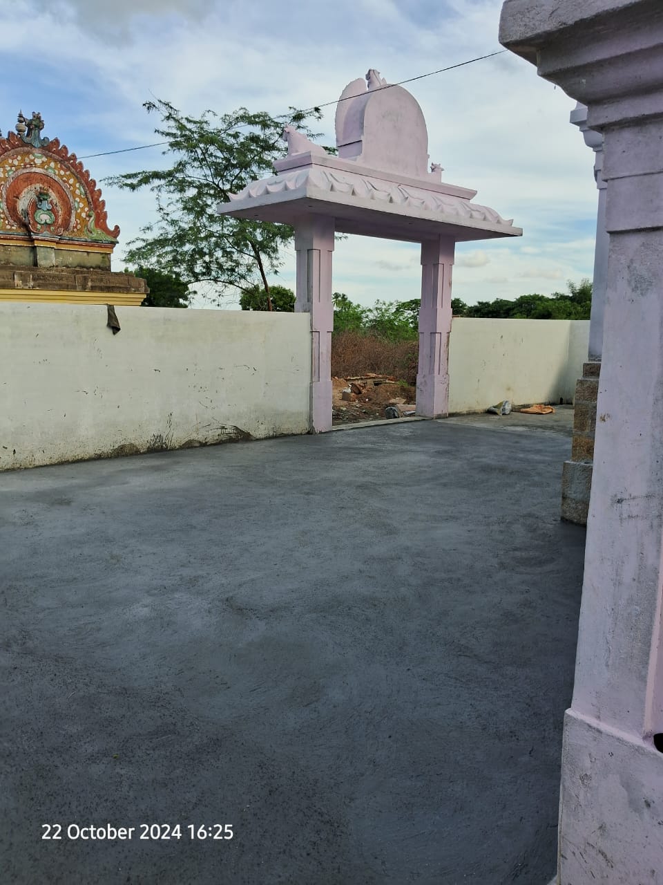Temple gopuram under the moonlight