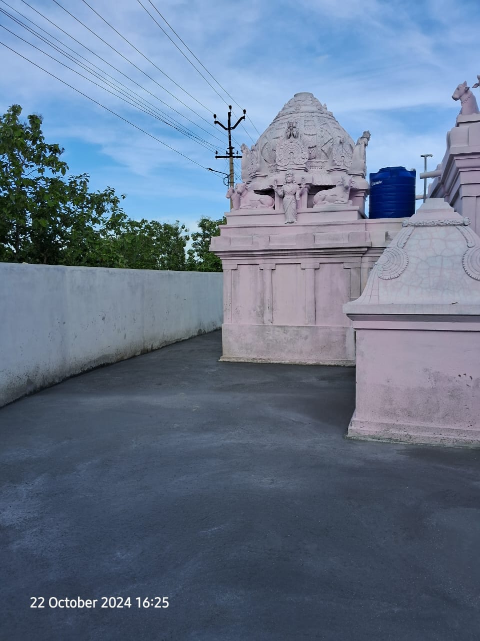 Main deity room adorned with flowers
